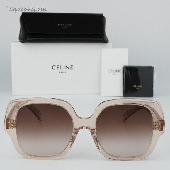 BRAND NEW Celine CL40241F 72F Transparent Pink Brown Gradient Women Sunglasses - Picture 3 of 7
